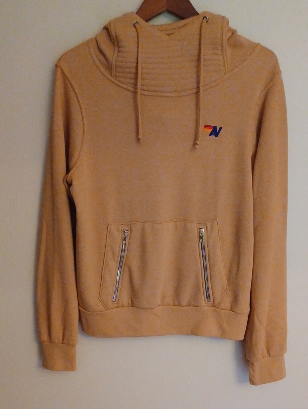 Aviator Nation Ninja Pullover Hoodie Size M GoldenTan RARE